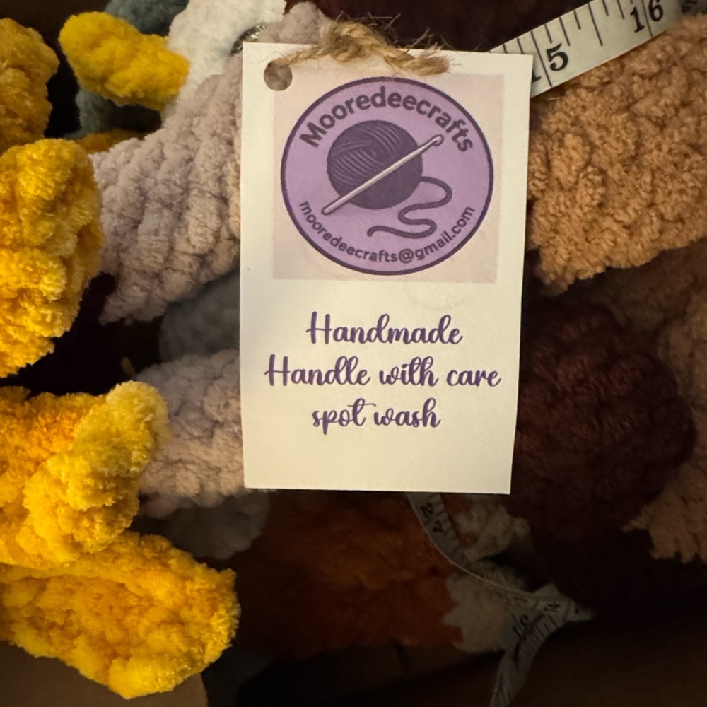 Handmade Crochet Sea Turtle Yellow and Sage Green - Picture 6 of 6
